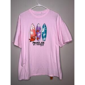 Pirana Joe St. Thomas Surf Boards Fish Tourist Destination Coastal Shirt XL